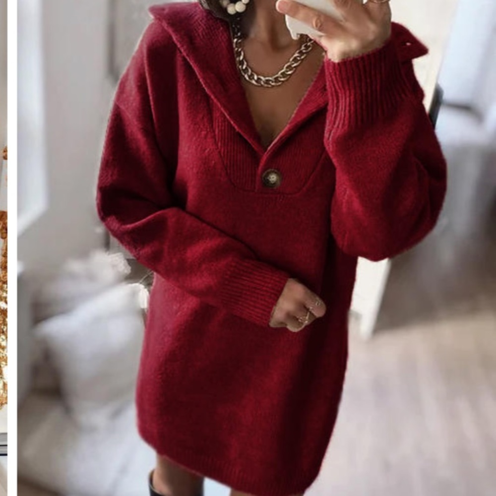 Women’s Maroon Sweater Dress Medium NWOT